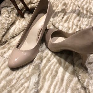 Cute beige patent leather shoes